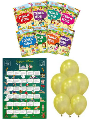Ramazan etkinliği 4-6 yaş  (8 kitap 4 balon + Dev poster  )